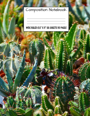Composition Notebook: Wide Ruled Cactus Cute Composition Notebook, Girl Boy School Notebook, College Notebooks, Composition Book,Used