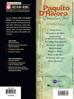 Paquito D'Rivera  Brazilian Jazz: Jazz PlayAlong Volume 113 Book/2CDs Set,Used