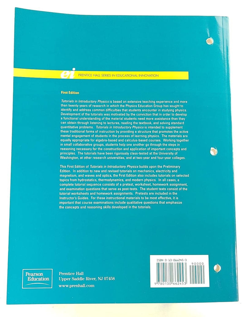 Tutorials in Introductory Physics: Homework,New