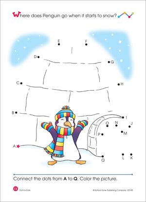 School Zone  Dottodots Alphabet Workbook  32 Pages, Ages 4 To 6, Preschool, Kindergarten, Connect The Dots, Letter Puzzles, ,Used