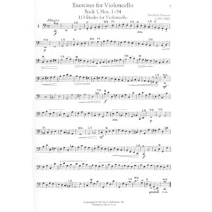 Exercises for the Violoncello  Friedrich Dotzauer  Schirmer Library of Classics Vol. 2089  Essential Cello Method and Technique,New