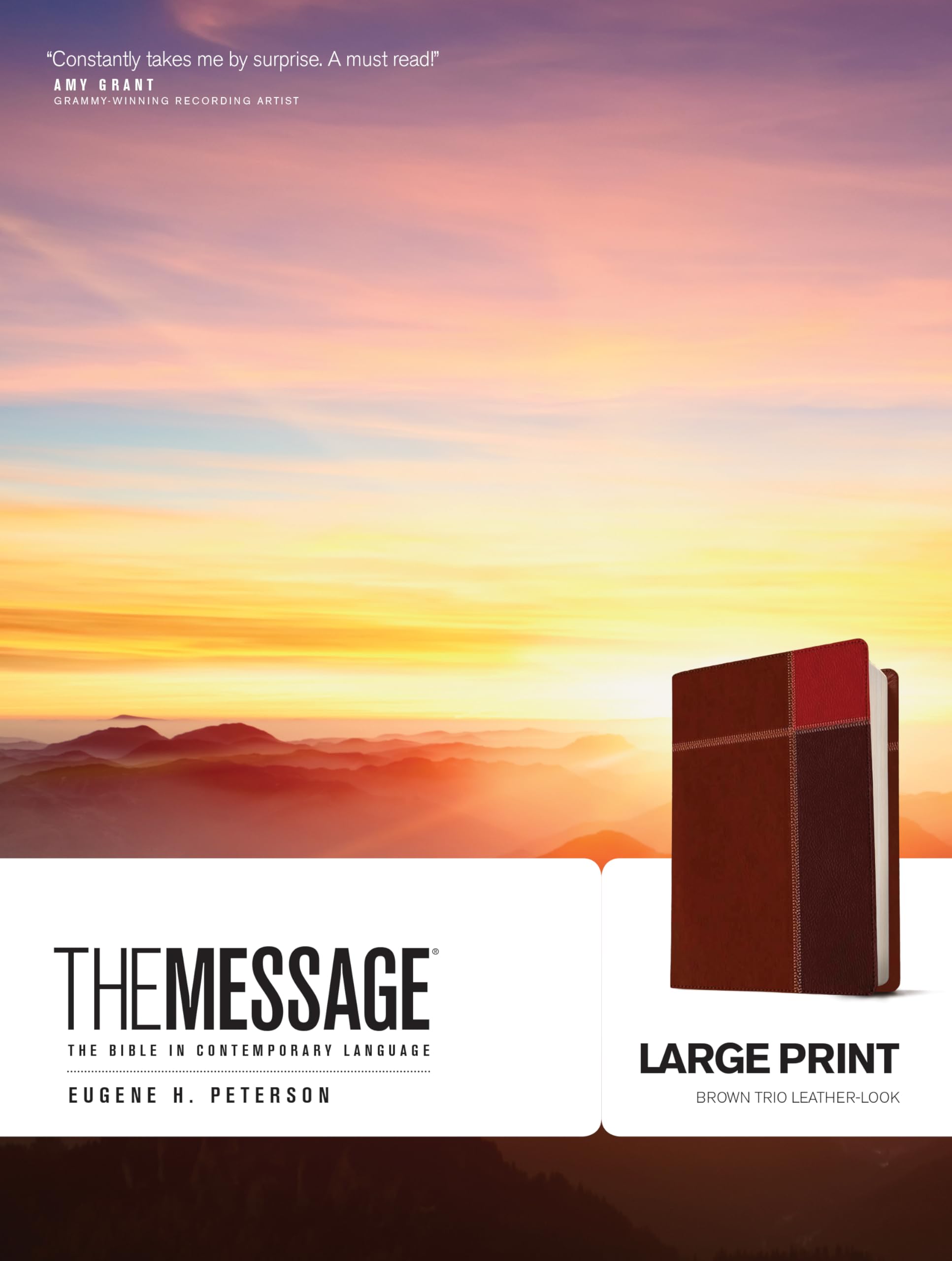 The Message Large Print (LeatherLook, Brown Trio): The Bible in Contemporary Language,New