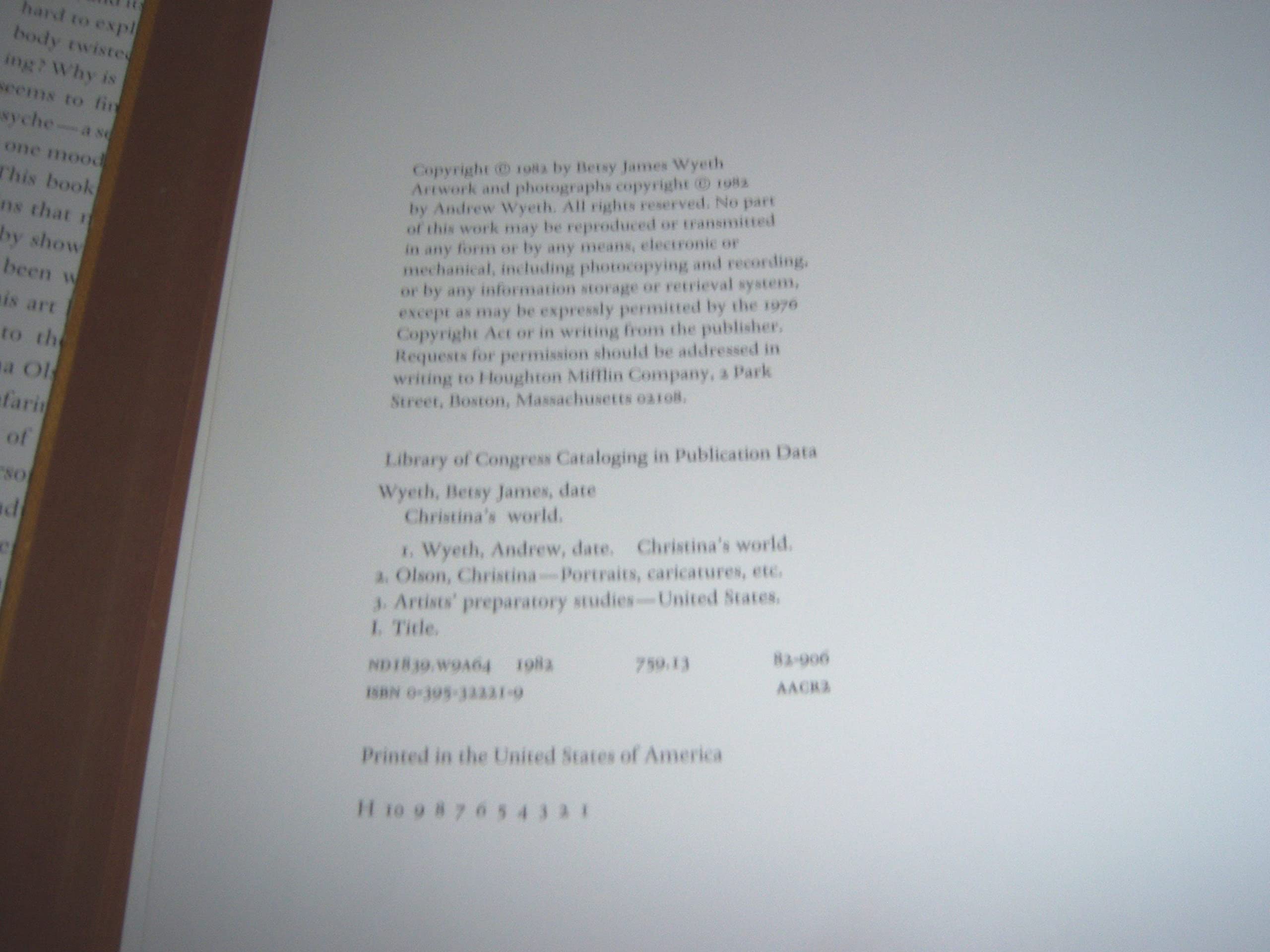 Christina's World: Paintings and Prestudies of Andrew Wyeth,Used