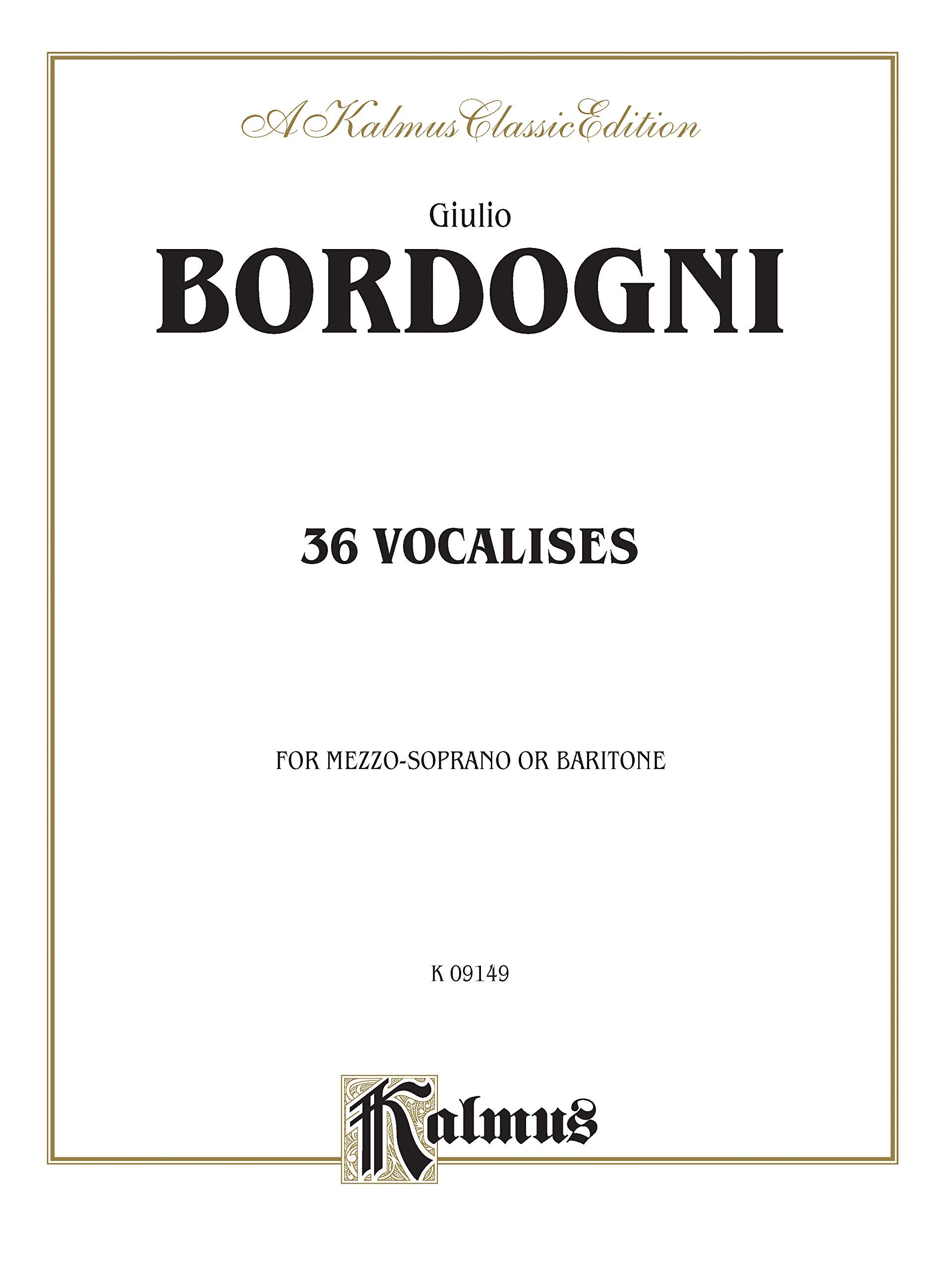Thirtysix Vocalises in Modern Style (Spicker): Mezzo Soprano or Baritone (Kalmus Edition),New