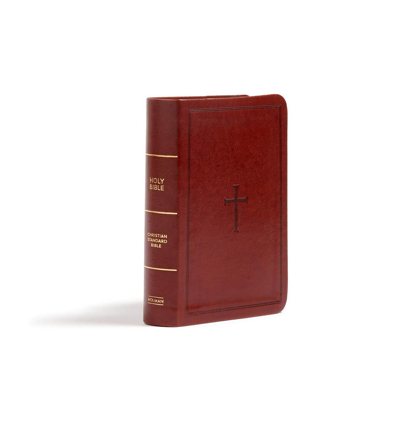 CSB Large Print Compact Reference Bible, Brown LeatherTouch,Used