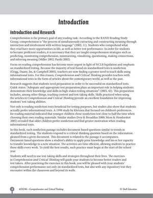 Comprehension and Critical Thinking 6th Grade  Sixth grade workbook with lessons to improve comprehension, critical thinking an,Used