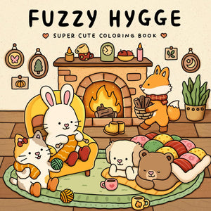 Fuzzy Hygge: Cute and Cozy Coloring Book for Adults & Teens Featuring Adorable Animals Characters for Stress Relief (Fuzzy Frien