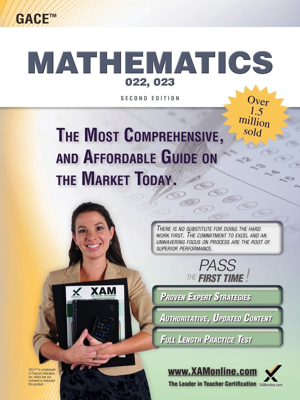 GACE Mathematics 022, 023 Teacher Certification Study Guide Test Prep,Used