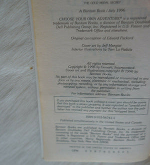 The Gold Medal Secret (Choose Your Own Adventure(R)),Used