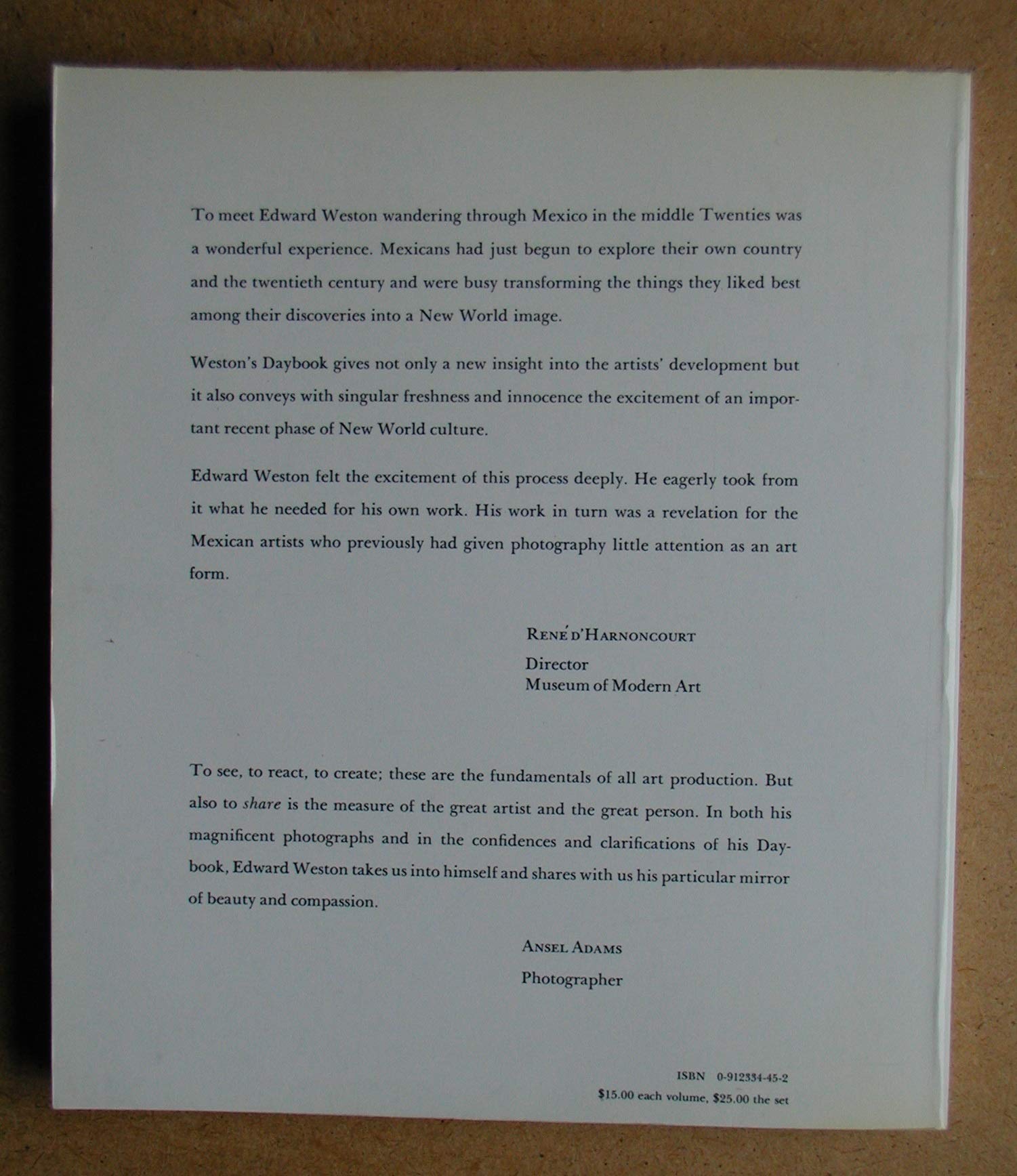The Daybooks Of Edward Weston, Vol. 1: Mexico,Used