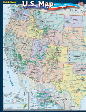 U.S. Map: States & Cities Guide (Quickstudy),Used