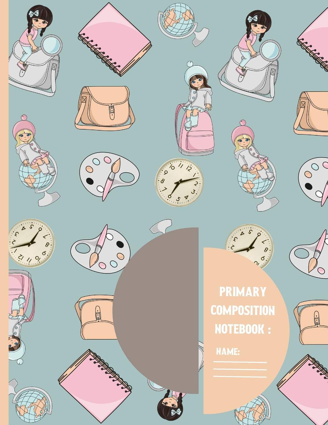 Primary composition notebook: Baby Blue Back to school pattern Story Paper to write in for Girls 120 pages (8.5 x 11 Inch).,Used