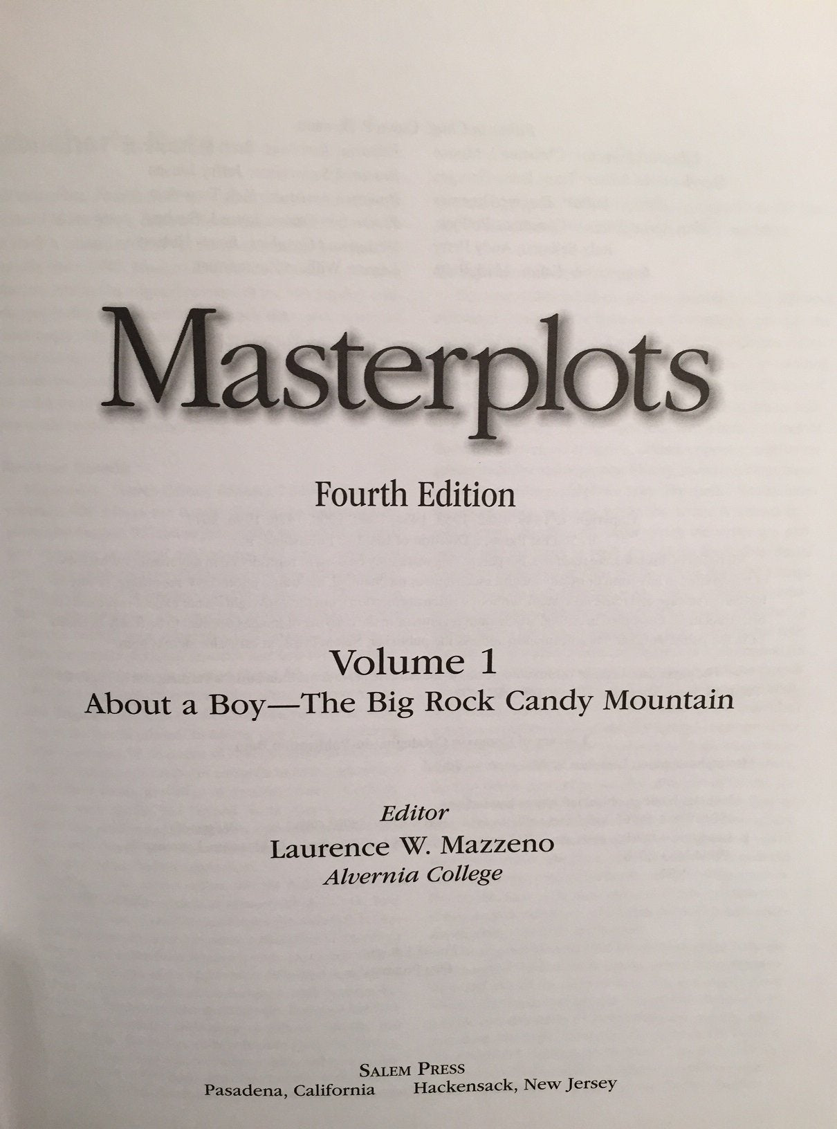 Masterplots,Used