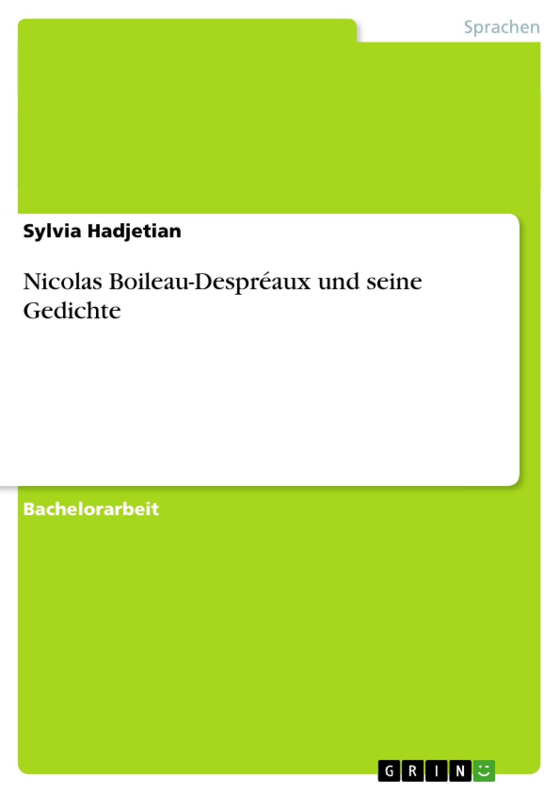 Nicolas BoileauDespraux und seine Gedichte (German Edition),Used