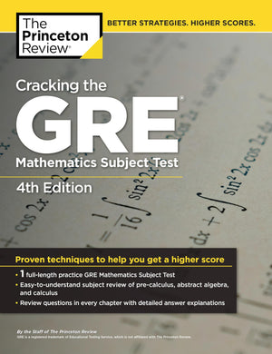 Cracking the GRE Mathematics Subject Test, 4th Edition,Used