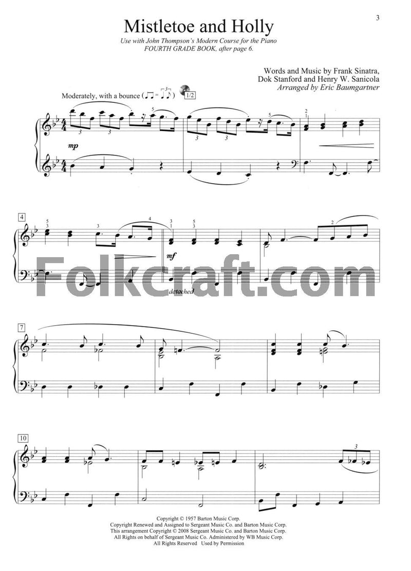 Christmas Piano Solos  Fourth Grade (Book/CD Pack): John Thompson's Modern Course for the Piano (John Thompson's Modern Course ,Used