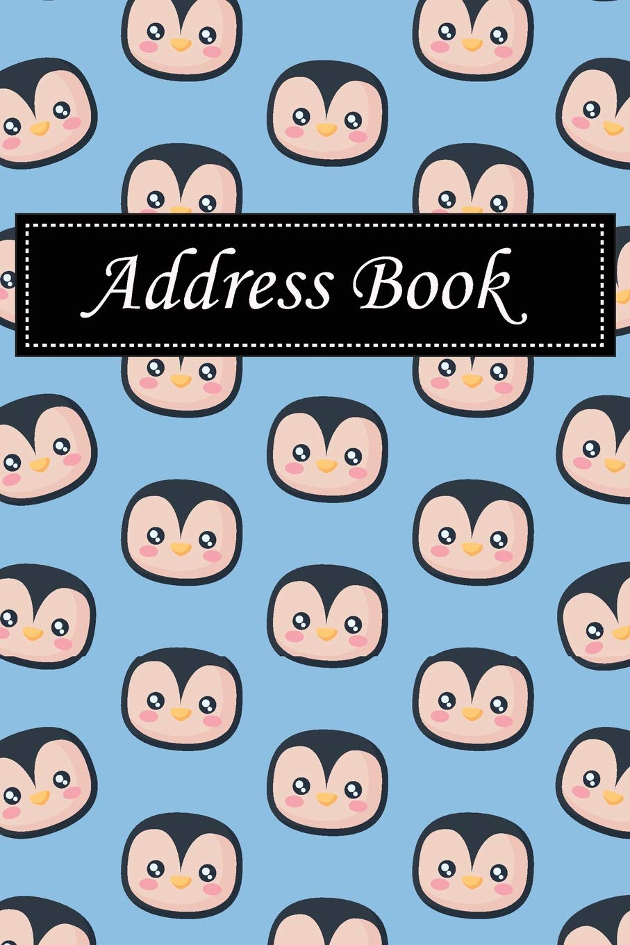 Address Book: Alphabetical Index With Head of penguin icon pattern cover,Used