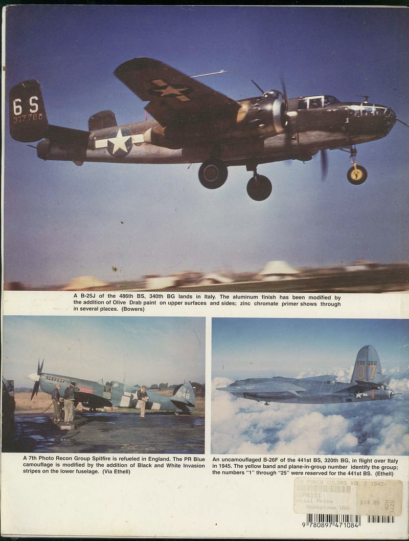 Air Force Colors, Vol. 2: ETO & MTO (European & Mediterranean Theaters of Operations) 194245  Aircraft Specials series (6151),Used
