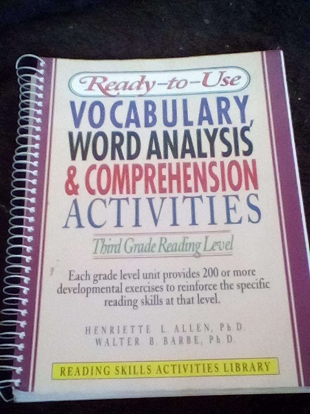 Readytouse Vocabulary, Word Analysis & Comprehension Activities: Third Grade Reading Level (Reading Skills Activities Library),Used