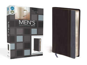 NIV, Men's Devotional Bible, Leathersoft, Charcoal Grey/Steel Blue,New