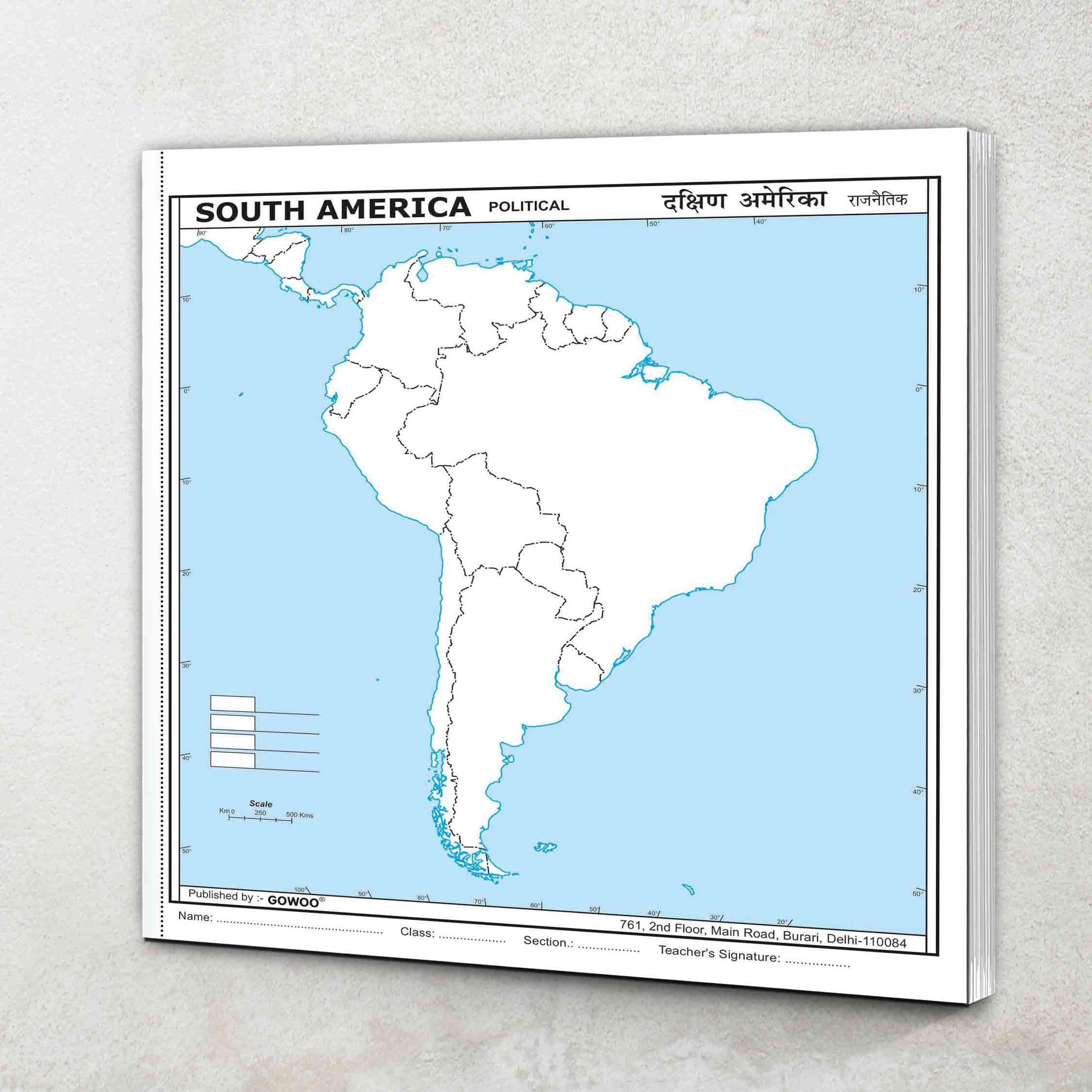 Small - 100 South America Political Outline Map For School|South America Political Map For School