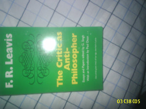 The Critic as AntiPhilosopher (Leavis),Used