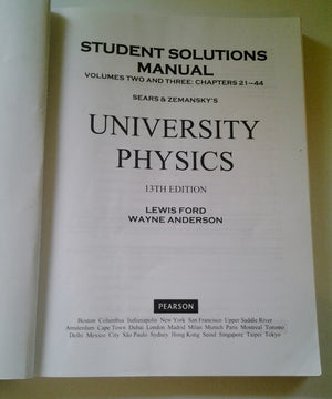 Student Solutions Manual for University Physics Volumes 2 and 3 (chs. 2144),New