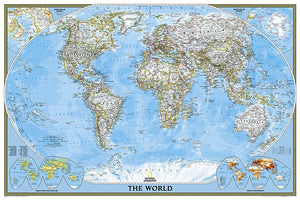 National Geographic World Wall Map  Classic  Laminated (Poster Size: 36 X 24 In) (National Geographic Reference Map)