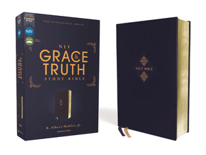 NIV, The Grace and Truth Study Bible (Trustworthy and Practical Insights), Leathersoft, Navy, Red Letter, Comfort Print,New