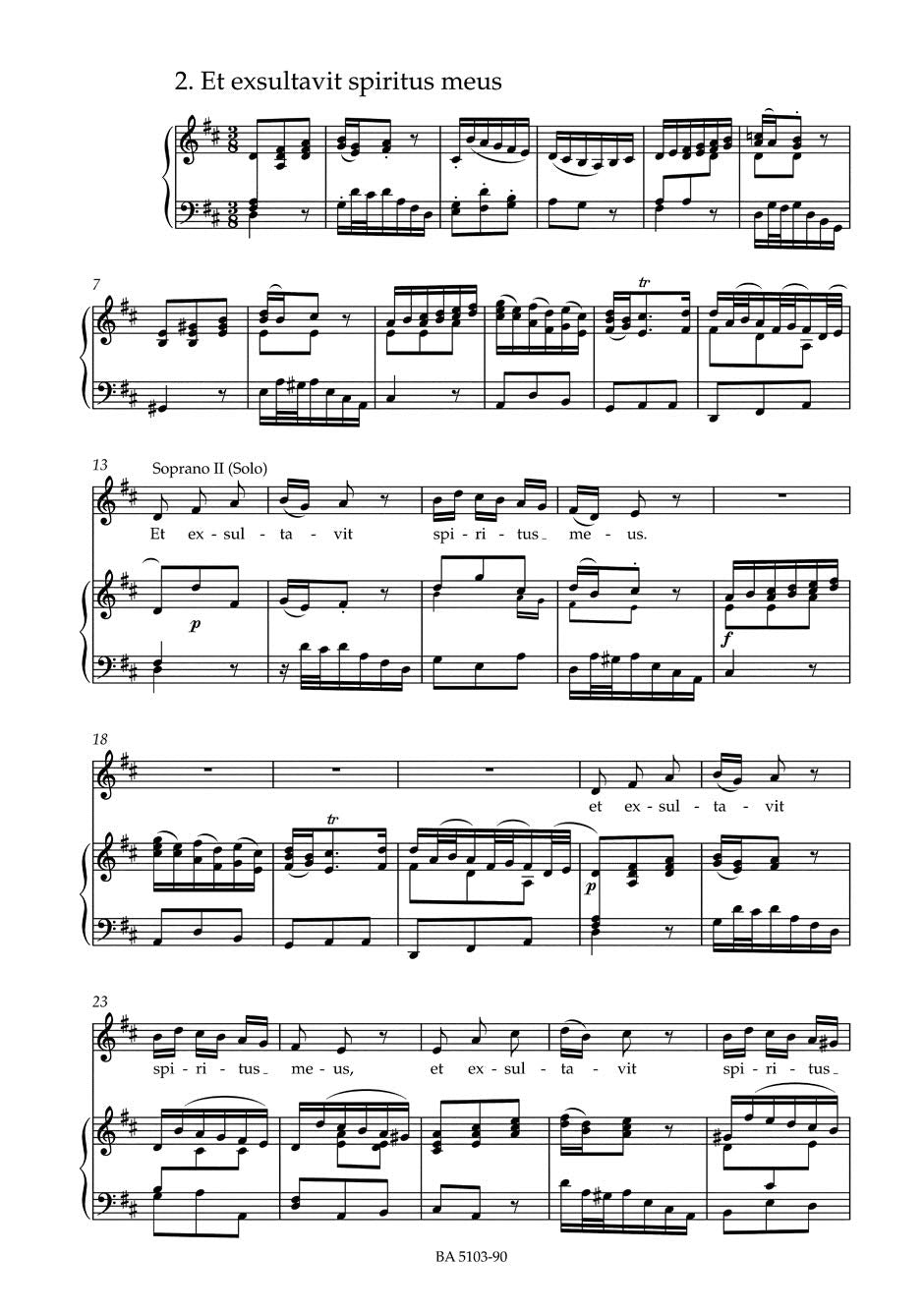 JEAN SEBASTIEN BACH : MAGNIFICAT IN D BWV 243  MAGNIFICAT EN RE MAJEUR  CHANT & REDUCTION PIANO,Used