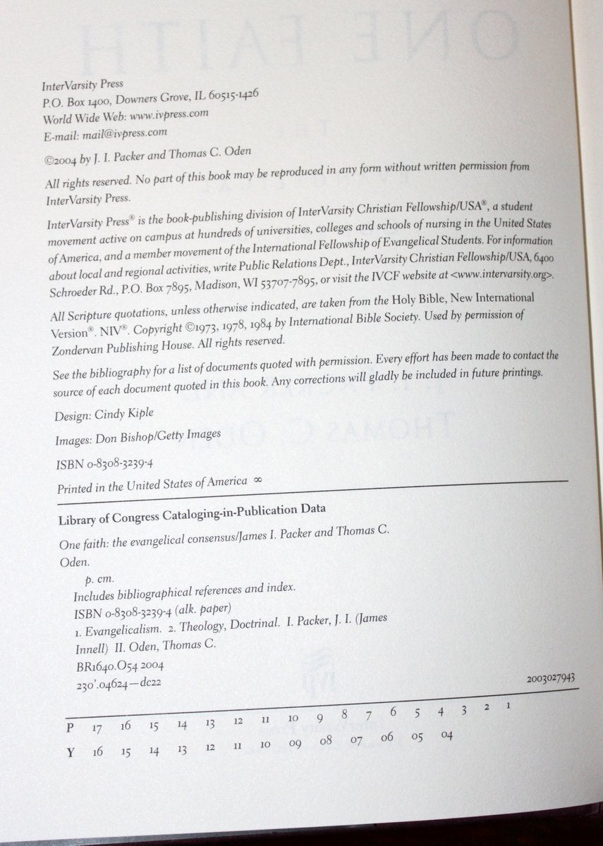 One Faith: The Evangelical Consensus,New