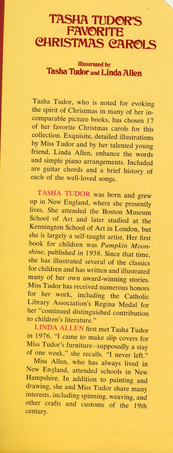 Tasha Tudor'S Favorite Christmas Carols,Used