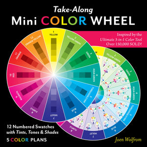 TakeAlong Mini Color Wheel: 12 Numbered Swatches with Tints & Shades, 5 Color Plans (Reference Tool),Used