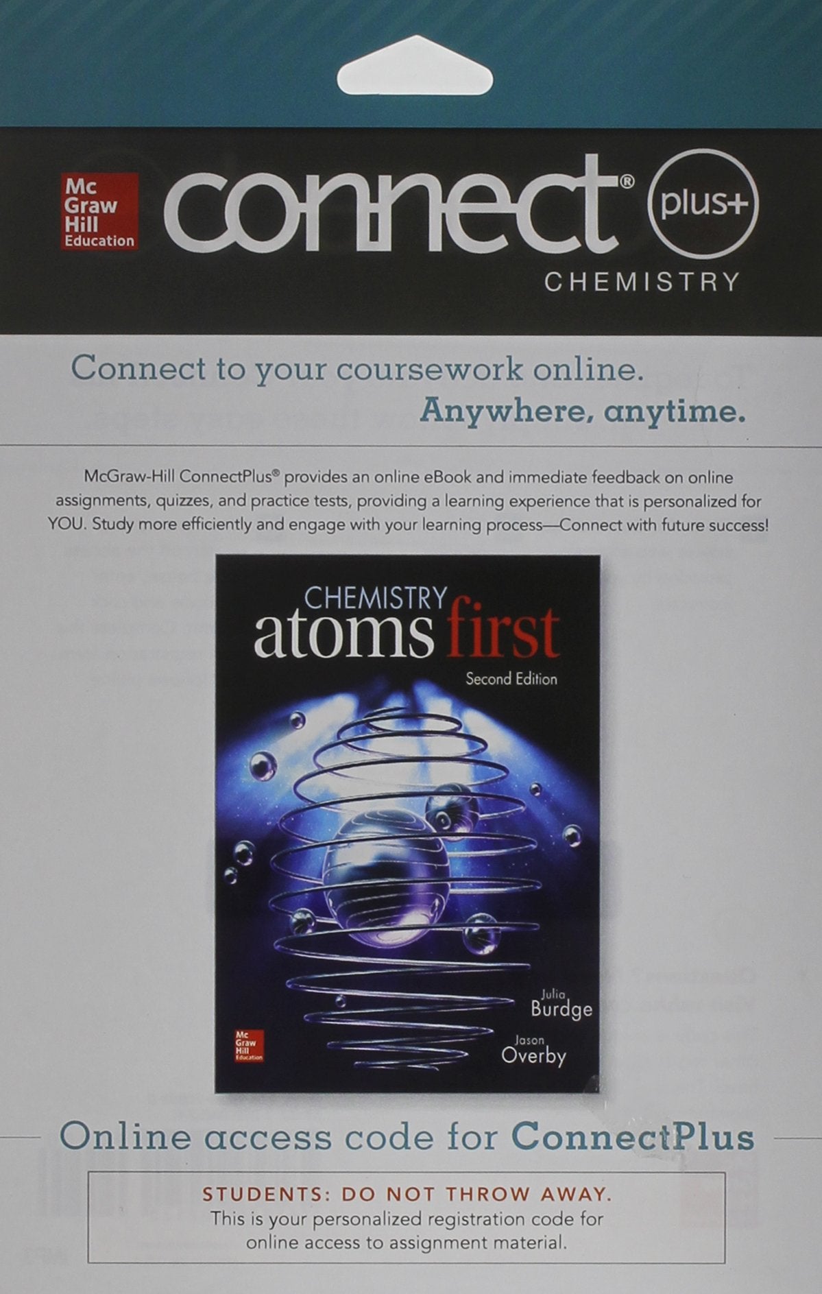 Connect 1Semester Access Card for Chemistry: Atoms First,Used