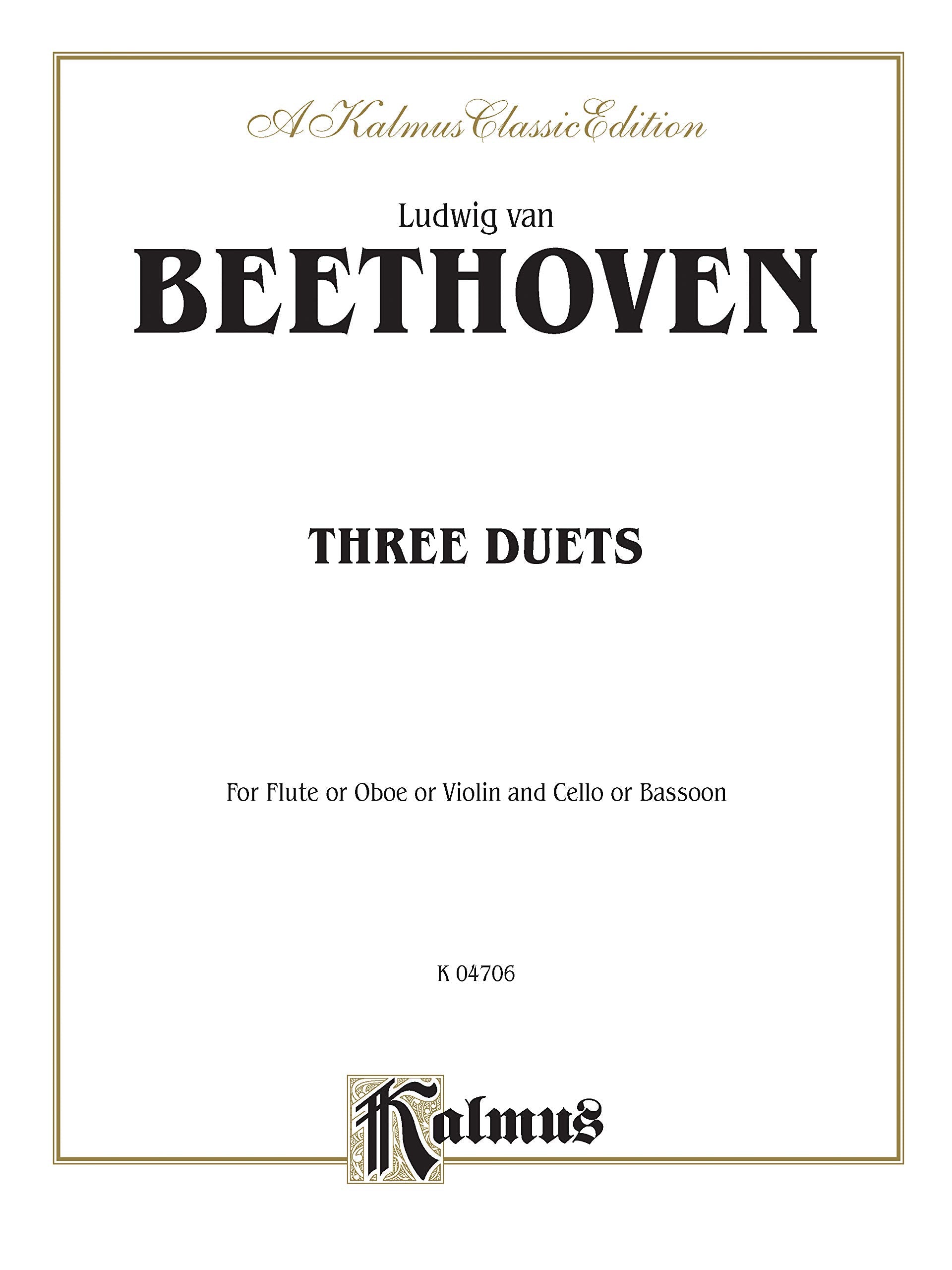 Three Duets: For Flute or Oboe or Violin and Cello or Bassoon: Kalmus Classic Edition (Kalmus Edition),Used