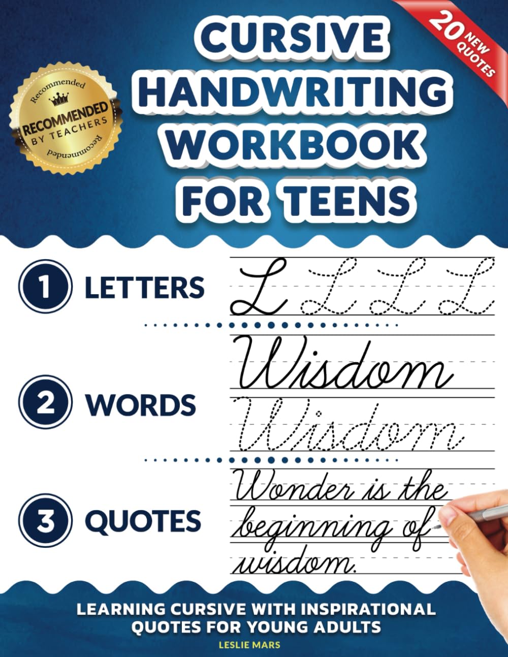 Cursive Handwriting Workbook for Teens: Learning Cursive with Inspirational Quotes for Young Adults, 3 in 1 Cursive Tracing Book,New