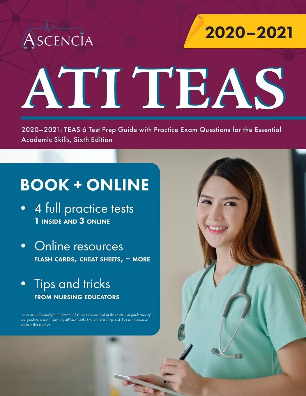 Ati Teas Study Manual 20202021: Teas 6 Test Prep Guide With Practice Exam Questions For The Essential Academic Skills, Sixth Ed,Used
