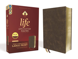 Niv, Life Application Study Bible, Third Edition, Large Print, Bonded Leather, Brown, Red Letter