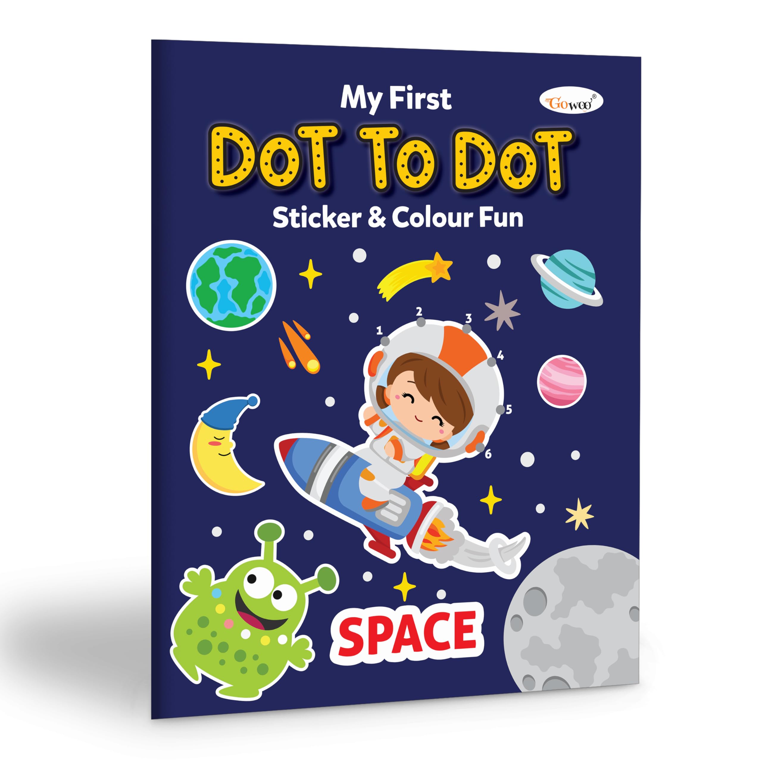 My First Dot To Dot Sticker & Colour Fun - Space : Educational Art And Sticker Book, Fun Coloring Book, Kids Dot To Dot Coloring Book, Creative Colouring Book