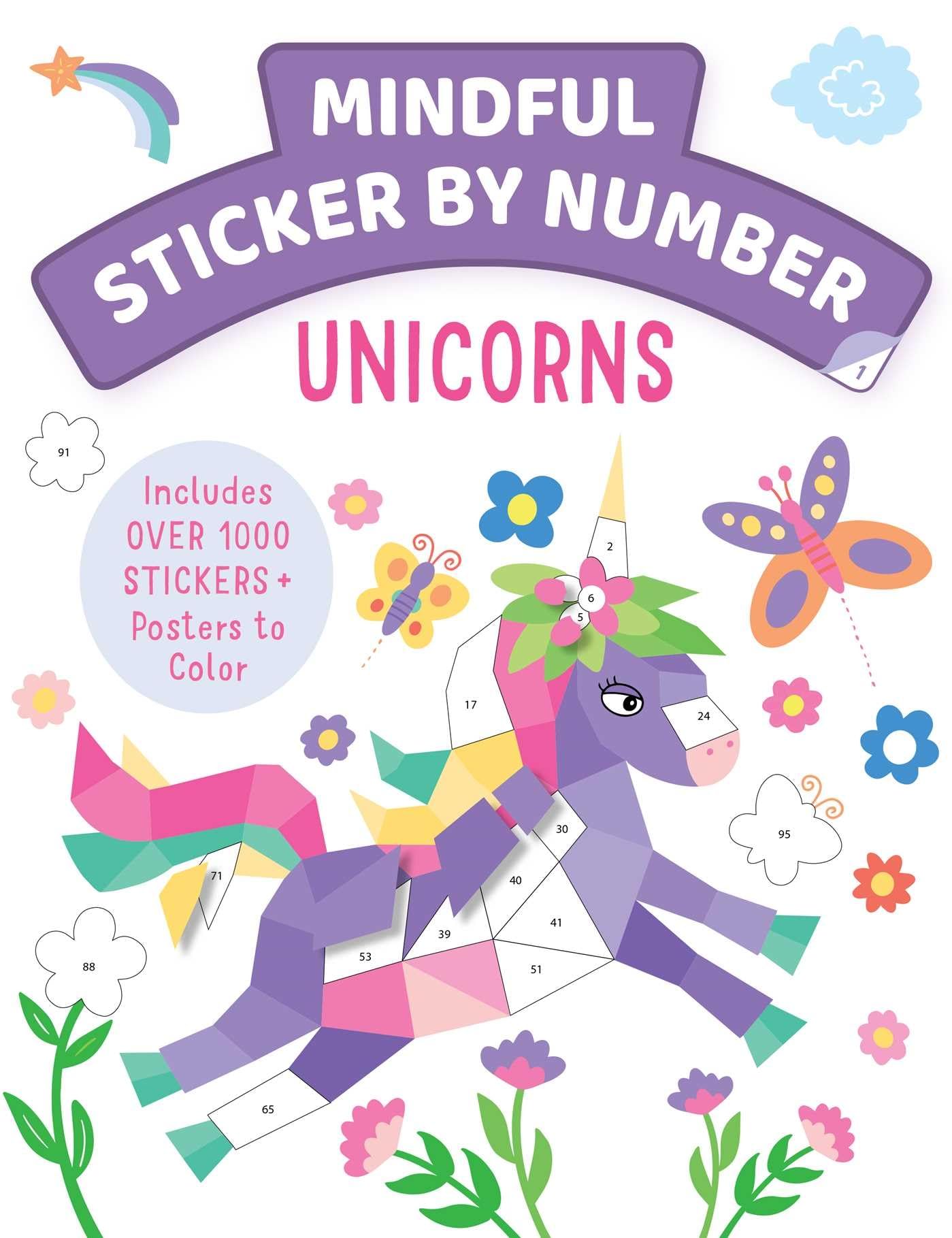 Mindful Sticker By Number: Unicorns: (Sticker Books For Kids, Activity Books For Kids, Mindful Books For Kids),Used