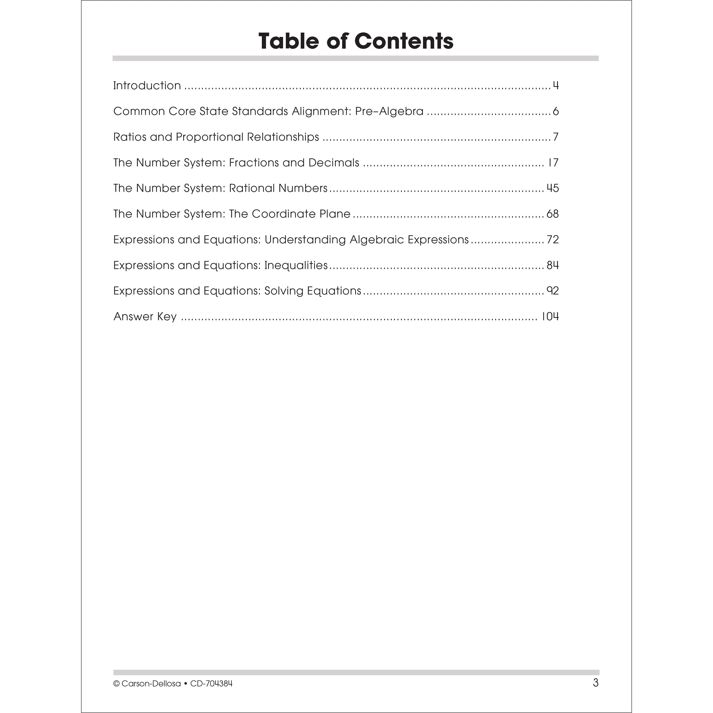 Carson Dellosa The 100+ Series: Grade 6 And Up Prealgebra Workbook, Fractions, Decimals, Algebra Expressions, Grades 68 Middle