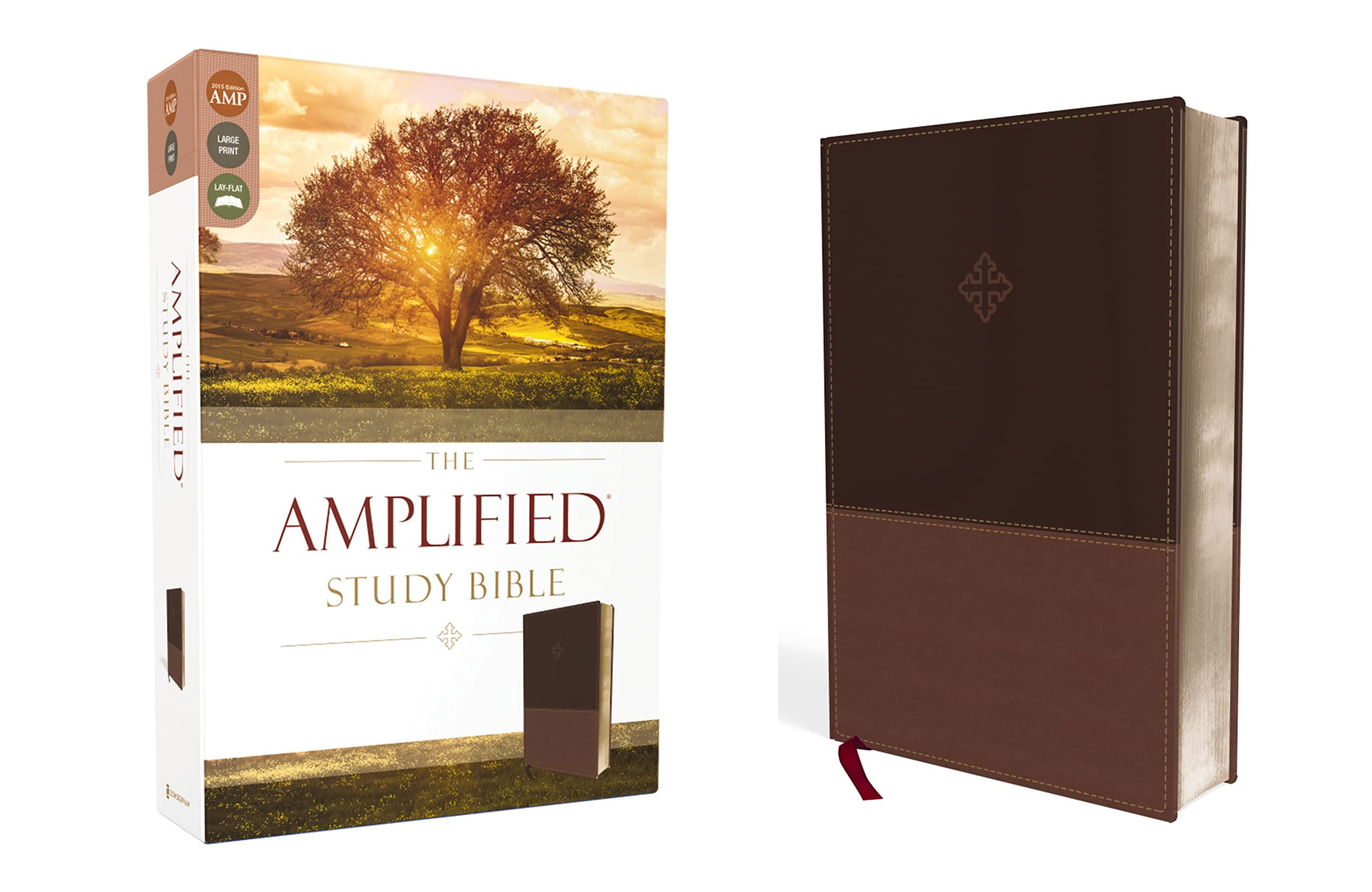 The Amplified Study Bible, Leathersoft, Brown [Large Print]-used