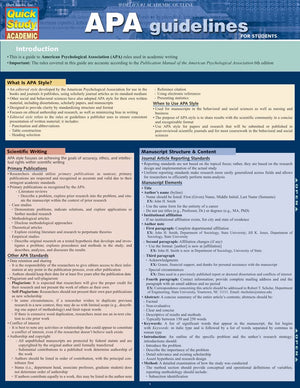 Apa Guidelines (Quick Study Academic),Used