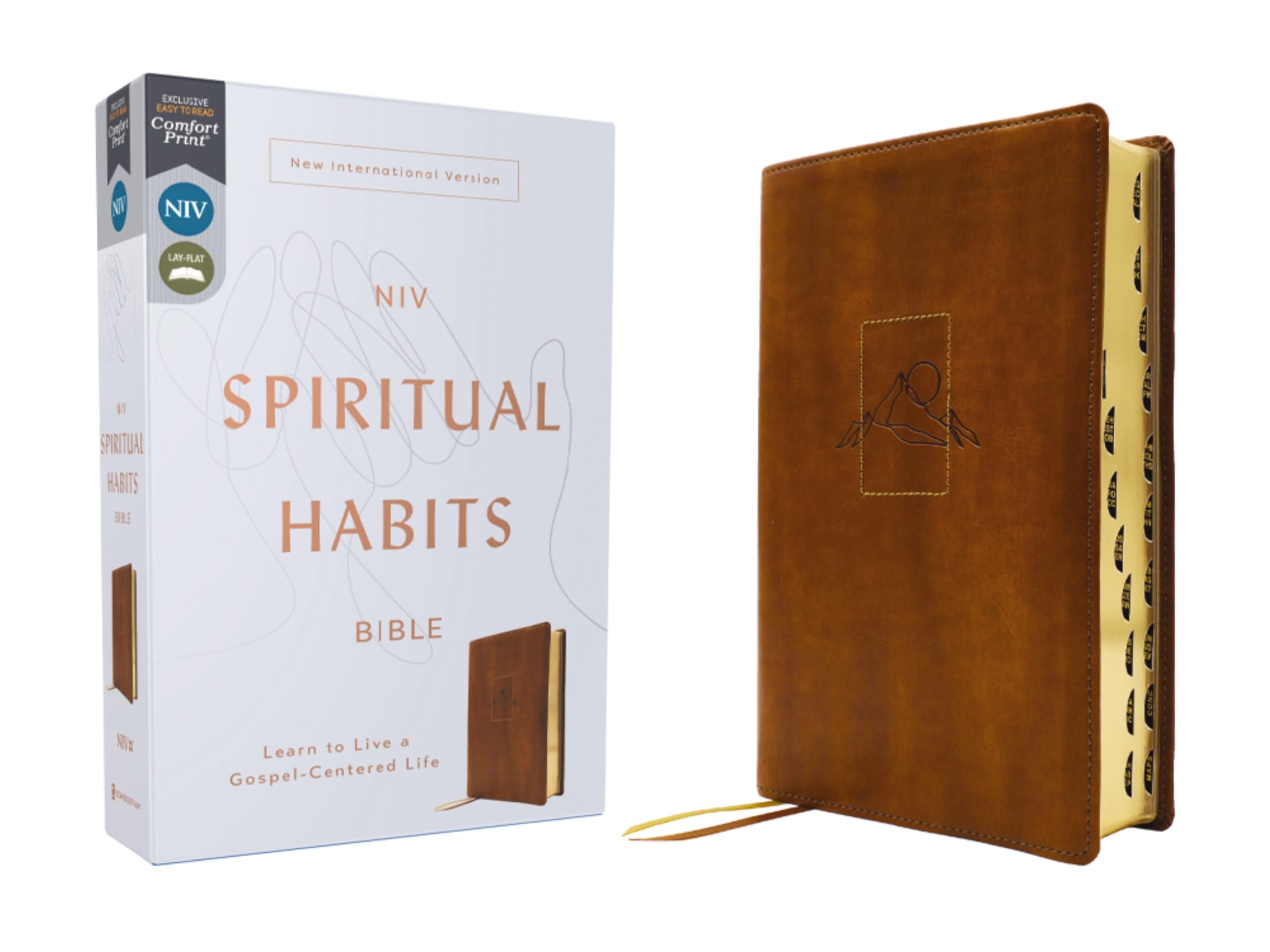 Niv, Spiritual Habits Bible, Leathersoft, Tan, Red Letter, Thumb Indexed, Comfort Print: Learn To Live A GospelCentered Life