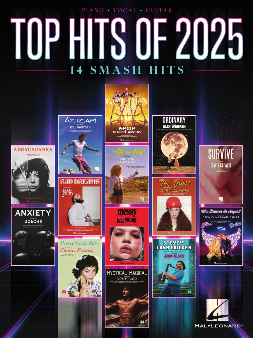 Top Hits Of 2025: 14 Smash Hits Arranged For Piano, Voice, And Guitar With Full Lyrics