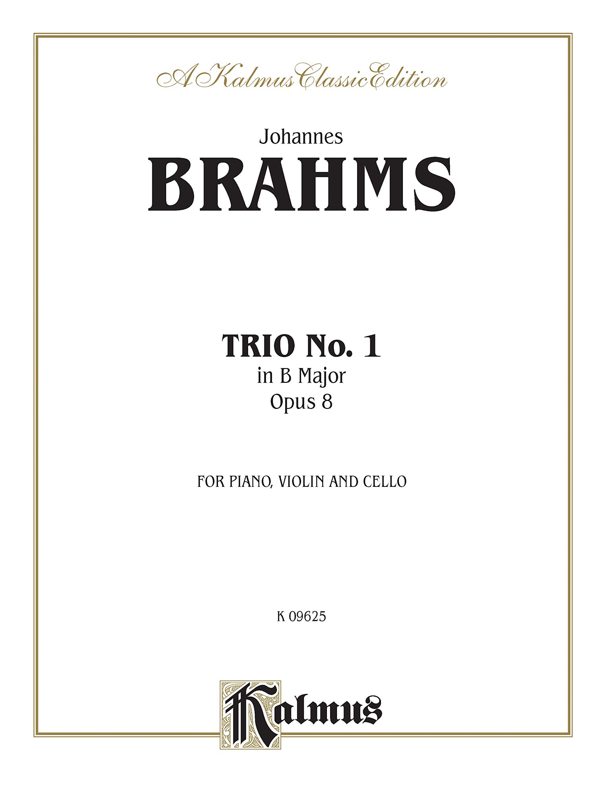 Piano Trio No. 1 in B Major, Op. 8 (Kalmus Edition),Used
