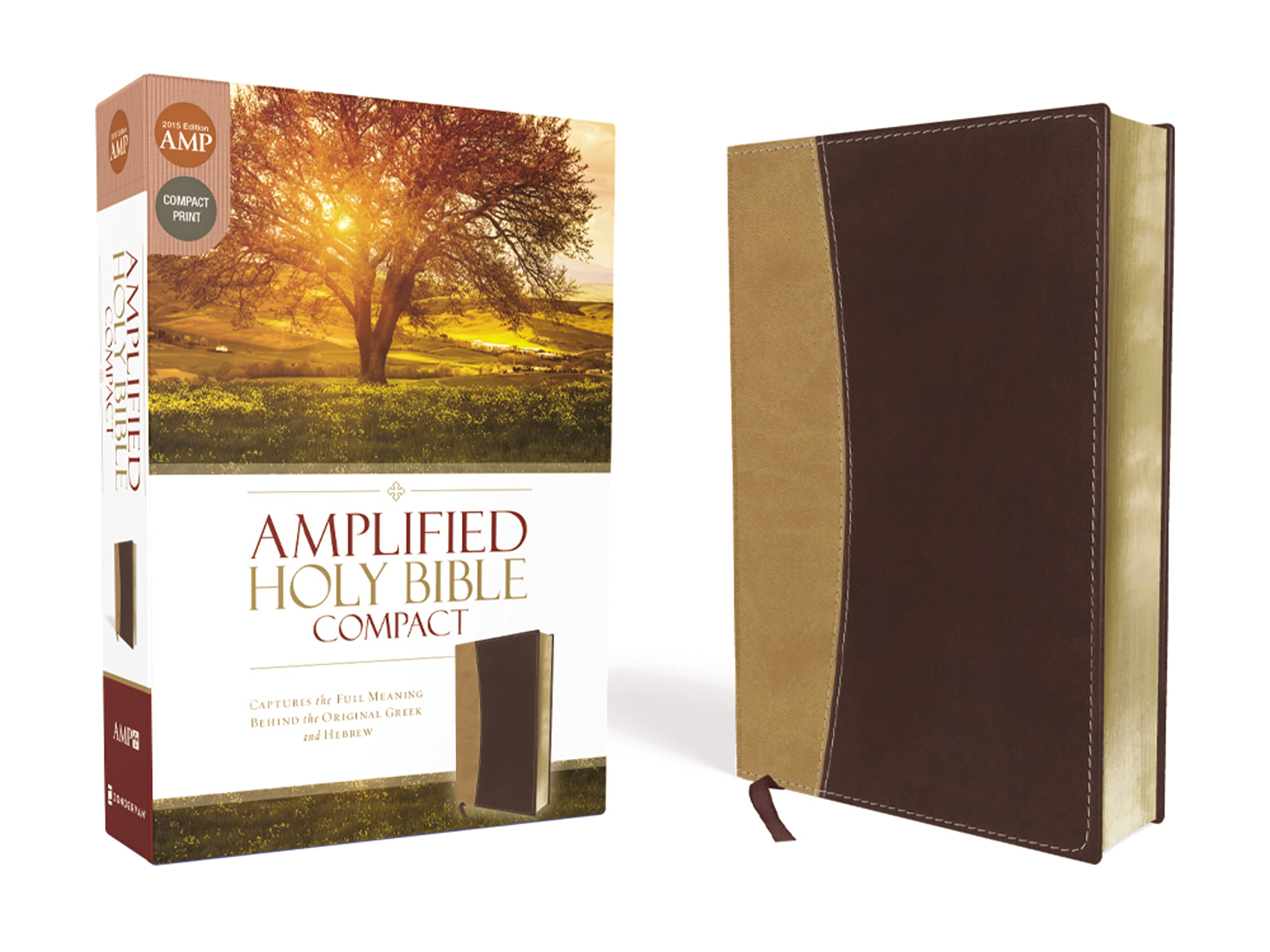 Amplified Holy Bible, Compact, Leathersoft, Tan/Burgundy: Captures The Full Meaning Behind The Original Greek And Hebrew