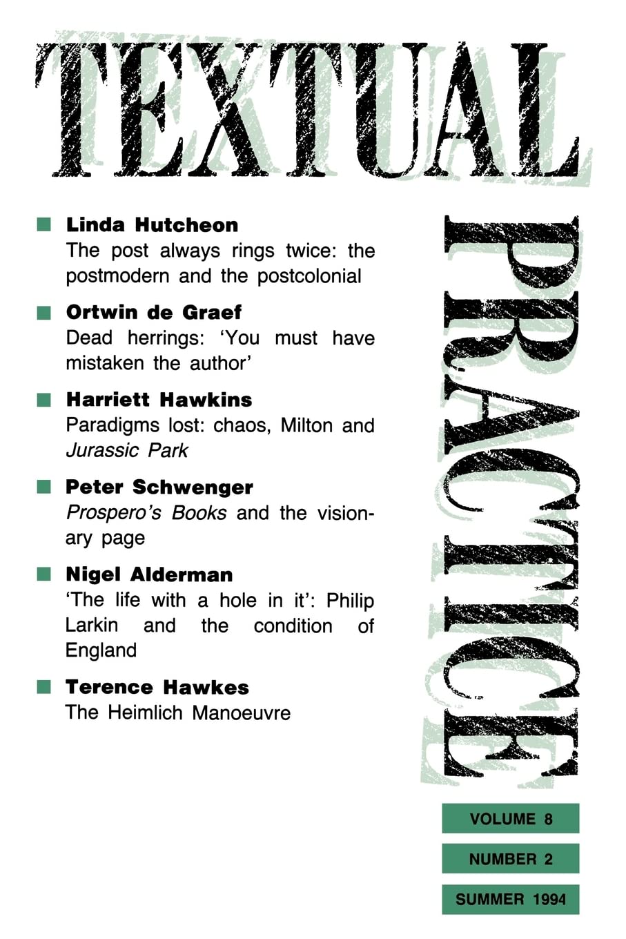 Textual Practice: Volume 8, Issue 2,Used