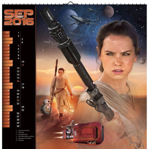 Star Wars Episode VII 2016 Deluxe Wall Calendar,Used