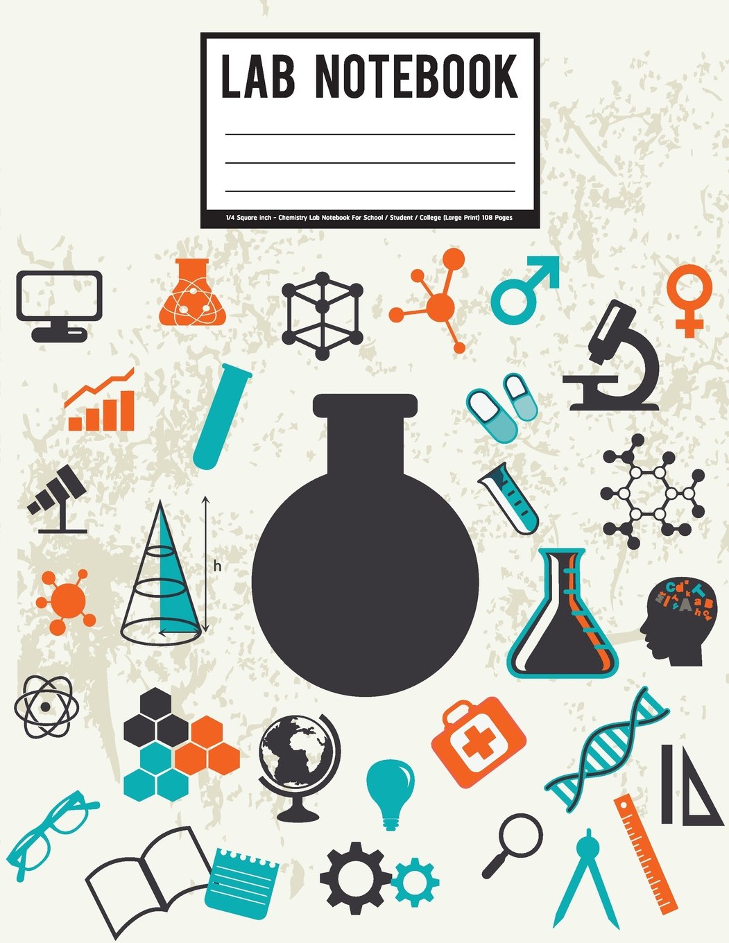 Lab Notebook: 1/4 Square inch  Chemistry Lab Notebook For School / Student / College (Large Print) 108 Pages: Student Lab Noteb,Used